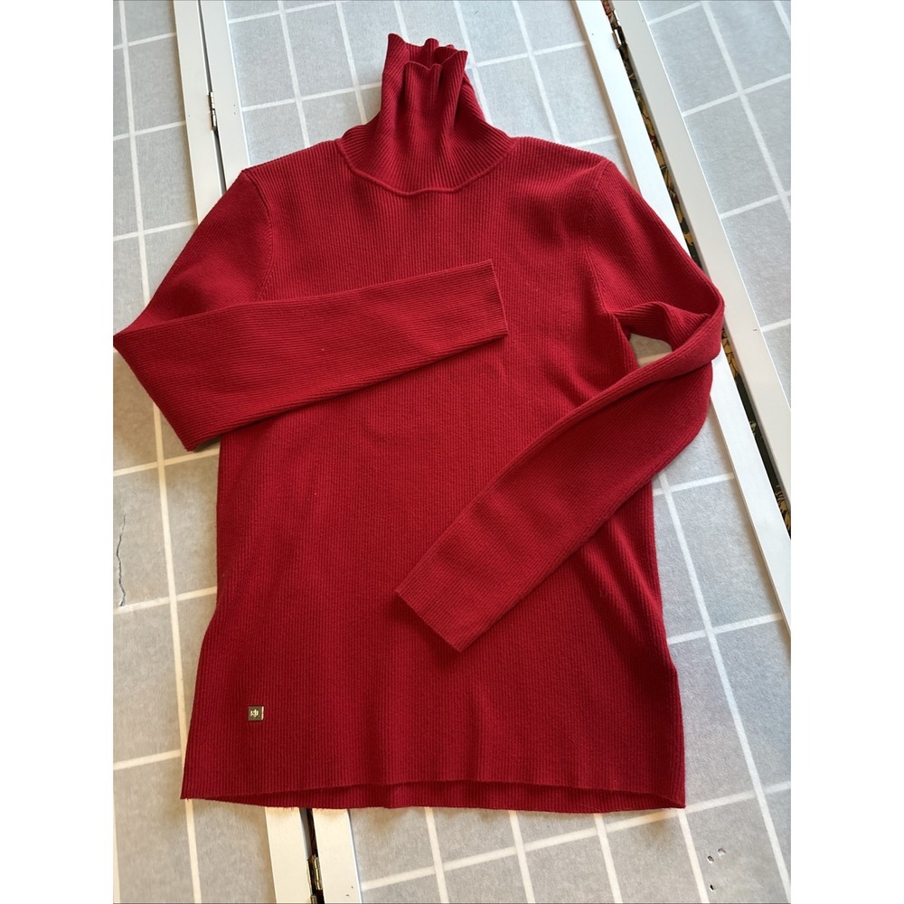 Lauren  Ralph Lauren Women Size XL Red Tunnel neck Roll-neck Ribbed Knit Sweater
